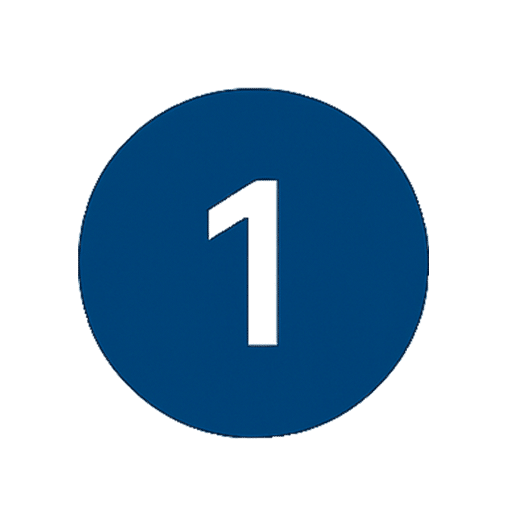 Icône vectorielle numéro 1 bleu cercle plein